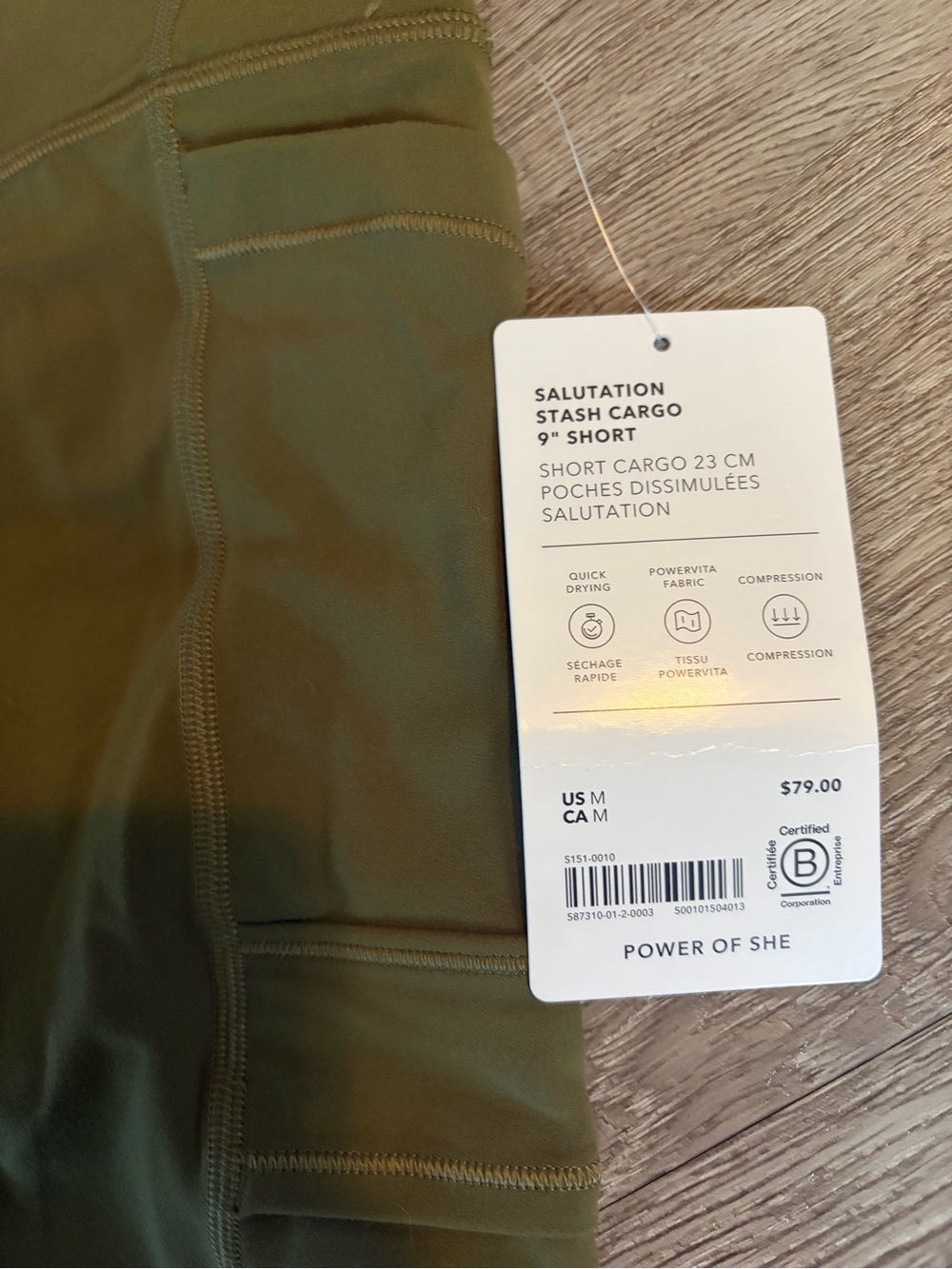 NWT athleta salutation stash 9in cargo biker shorts - Picture 2 of 4